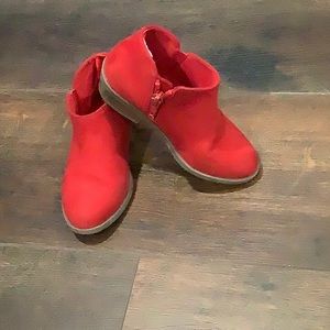 Toddler girl red ankle boots